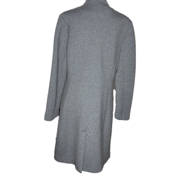 Nanette Lepore Scuba Grey Coat with Notched Collar - Picture 2 of 13